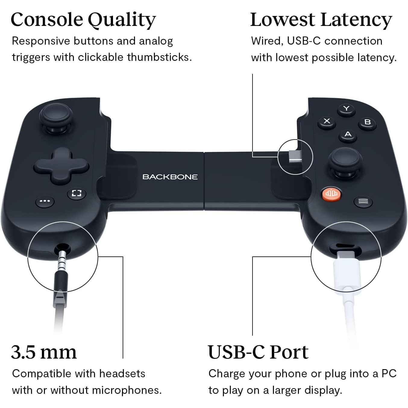 BACKBONE One Mobile Gaming Controller for Android (USB-C) - Xbox Edition - Turn Your Phone into a Gaming Console - Black - 2